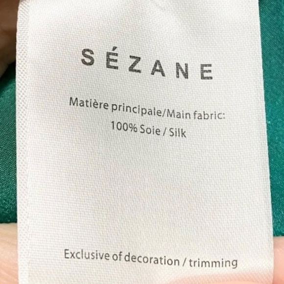 Sezane Silk Floral Button V-Neck Blouse - Picture 10 of 10